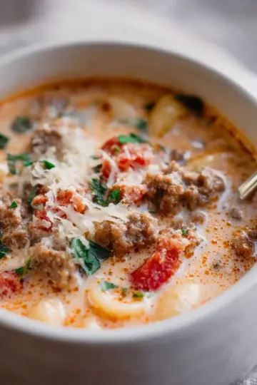 Creamy Parmesan Italian Sausage Soup