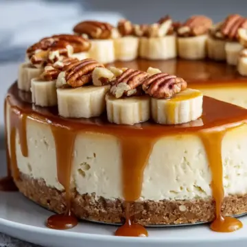 Banana Caramel Nut Cheesecake