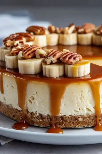 Banana Caramel Nut Cheesecake