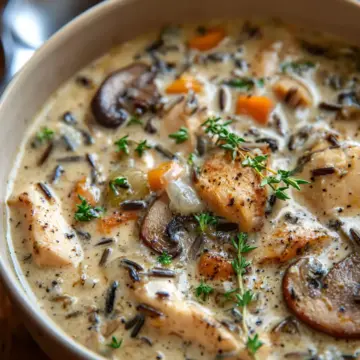 Creamy Mushroom Chicken and Wild Rice Soup