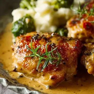 Creamy Oven Baked Chicken Thighs