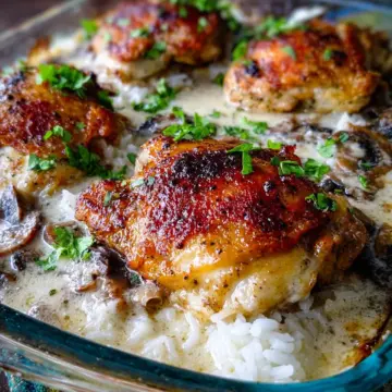 smothered chicken with rice