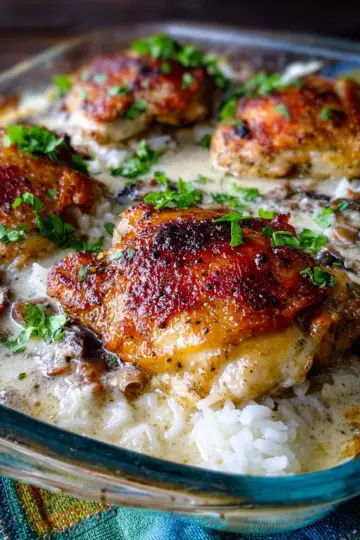smothered chicken with rice