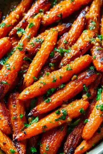 Honey Garlic Butter Roasted Carrots