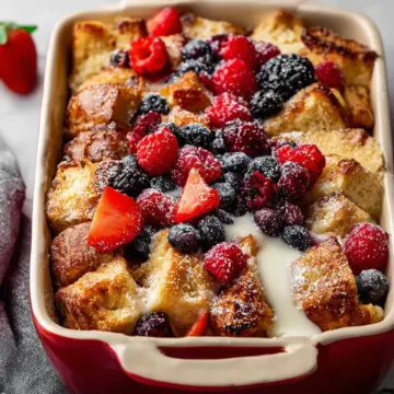 Berries & Cream French Toast Casserole